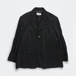 MM6 Black Crinkled Blazer